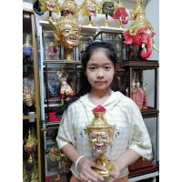 ราคา หัวโขน เศียรครู เศียรเทพ พ่อแก่ ขนาดบูชา พร้อมฐานปิดทอง (5466775702)