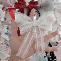 ราคา ยางมัดผมโบว์ผ้าชีฟองสีขาว (47406121805)