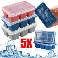 ราคา ถาดน้ําแข็งซิลิโคนพร้อมฝาปิด-ออกแบบวางซ้อนกันได้เกรดอาหาร หน้า & ฐานยาง, แม่พิมพ์แช่แข็งกันรั่วสําหรับบ้าน/บาร์, มี3สี (41900122950)