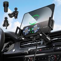 ราคา Wireless Car Charger Mount, 15W Dual Coil One-Touch Rotatable Car Phone Holder Wireless Charger สําหรับ Samsung Galaxy Z พับ 7/6/5/4/3/2, Z Flip, S25/S24/S23/S22, iPhone, ที่ชาร์จแบตในรถ (52003679236)