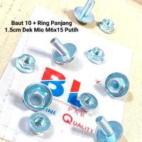 ราคา (น็อต 25-100 ตัว/ชุดน็อต) Mio Deck Bolts Key 10 ยาว 1.5 ซม. M6x15 สังกะสีสีขาว (49550310141)