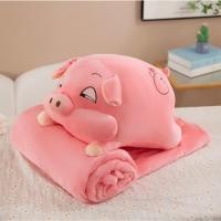 ราคา หมอนผ้าห่มตุ๊กตาหมูน้อยน่ารัก พร้อมผ้าห่มในตัว ครบจบในชิ้นเดียว ขนาด100*150ซม. / 3.5 ฟุต (28478624605)