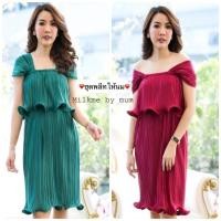 ราคา ชุดพลีทคลุมท้อง+เปิดให้นมได้ ใส่ออกงาน สวย หรู (2425790588)