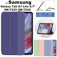 ราคา for Samsung Galaxy Tab A7 Lite 8.7" 2021 SM-T225 T220 Tablet Cover PU Leather Case With Slim Silicon Magnetic Stand Flip Case (41864974720)