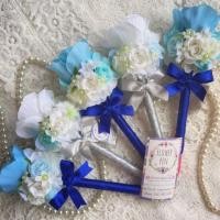 ราคา ปากกาดอกไม้ ปากกาเขียนอวยพร สีฟ้า (485371255)