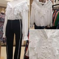 ราคา เสื้อประดับลูกไม้ สีขาว สไตล์เกาหลี (684307292)