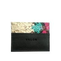 ราคา Valor Cardholder กระเป๋าใส่นามบัตรหนังแท้ แวลเลอ รุ่น VL 27 020 - สีดำ Metallic (1291990702)