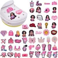 ราคา Charm Pink Croc Jibbit Buckle พีวีซีอุปกรณ์เสริมสำหรับรองเท้า เด็กผู้หญิง (40878398764)