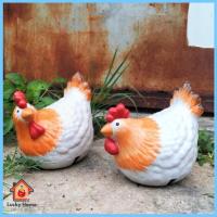 ราคา ตุ๊กตาเซรามิค จัดสวนหย่อม ไก่เซรามิค ตุ๊กตาจัดสวน เซ็ท 2ตัว ไก่เกาะรั้ว ไก่แจ้คู่ ขนาด 9นิ้ว สไตล์มินิมอล (26150174612)