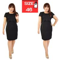 ราคา ชุดเดรสสีดำ อก46 เสื้อคลุมผ้าลูกไม้สีดำ XL821 (18569739843)