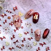 ราคา [BRN] Year Of The Horse ปีใหม่เล็บ Stiers การ์ตูน Red Pony Fortune Luy Cat Nail Decals DIY ตกแต่งเล็บ TH (50405965688)