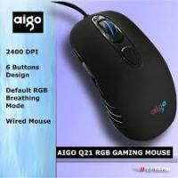 ราคา เมาส์ออปติคอลแบบมีสาย Aigo Q21 RGB อย่างเป็นทางการ 800/1200/1800/ 2400CPI (24647837002)