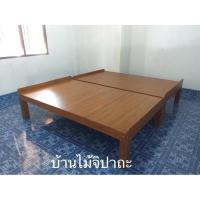 ราคา (รีบใช้งาน ทักหาพ่อค้าก่อนนะครับ) เตียงแคร่ไม้สัก (ส่งฟรี)(แพ๊คคู่/2หลัง)เตียงไม้สัก หัวบังเรียบ ขาตรง สีสักแก่ (16753567571)