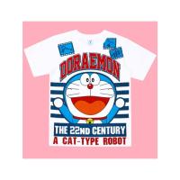 ราคา เสื้อยืดสีขาว คอตตอน เสื้อผ้าลายการ์ตูนลิขสิทธิ์แท้ ผู้หญิง/ผู้ชาย เสื้อแขนสั้น Doraemon โดราเอมอน แมวสีฟ้า ADC101-684 (29250435671)