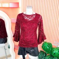 ราคา ไซด์ M แบรนด์ ONYX แท้ 100%เสื้อ ลูกไม้ แขนกระดิ่ง งานเกล็ดวิบวับ สีแดงไวน์ ใส่ออกงาน ชุดออกงาน ชุดปาร์ตี้ (56852887424)
