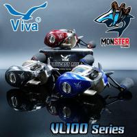 ราคา รอกหยดน้ำ VIVA Baitcast Reel VL100 หมุนซ้าย (ลายแคฟล่าแดง/น้ำเงิน/ดำ) (28807569196)
