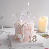 ราคา นางฟ้า 18 ปีตกแต่งเค้กคริสตัลมงกุฎเครื่องประดับมุกโบว์วันเกิดปลั๊กอินเบเกอรี่แต่งตัว (25633795853)