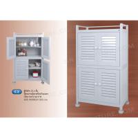 ราคา ตู้กับข้าว ตู้เก็บของ ทำจากPVC แบบ 4 ชั้น รุ่น C2 สามารถโดนน้ำได้ (6439941248)