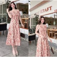 ราคา (4xl) เดรสยาว ปาดไหล่ สีน้ำตาล งานป้าย chalita (26275387224)
