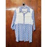ราคา เดรสเชิ้ตผ้าตัดต่อลูกไม้ สียีนส์ (27912331488)