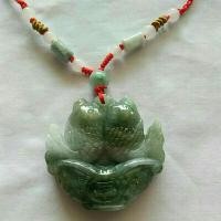 ราคา จี้หยกเขียวปลาคู่(หยกพม่า100%) (22622860355)