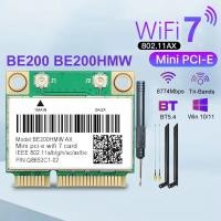 ราคา Be200 WiFi 7 การ์ด BE200NGW บลูทูธ 5.4 อะแดปเตอร์อีเธอร์เน็ต Tri Band 2.4G/5G/6GHz M.2 การ์ดเครือข่ายไร้สายสําหรับ PC Windows10/11 (25041546697)