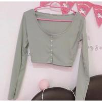 ราคา เสื้อครอปเขียวมิ้น (7152397241)