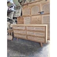 ราคา พร้อมส่ง teak wood rattan cabinet ตู้ลิ้นชัก ไม้สักแท้100%โต๊ะวางทีวี 6 บาน (15082249052)
