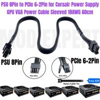 ราคา CORSAIR PSU 8Pin to PCIe 6+2Pin GPU VGA Power Cable Braided สําหรับ RM450 RM550 RM650 RM750 RM850 RM1000 Gold Modular Power Supply (41212478676)