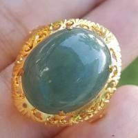 ราคา แหวนหยกพม่าแท้ สีเขียวเข้มเนื้อเทียน (Type A Jadeite) (1295984955)