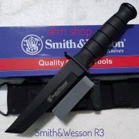 ราคา อุปกรณ์เดินป่า มีด มีดพก มีดเดินป่า มีดพกใบตาย Smith&Wesson รุ่น R3 ใบดำพร้อมหินลับมีด (25265097394)