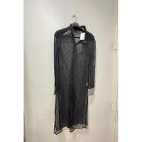 ราคา เสื้อแฟชั่น เสื้อลูกไม้ซีทรูสีดำ ตัวยาว แขนยาว อก36“ เอว38” สะโพก40“ ยาว39” (57503331965)