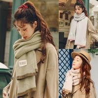 ราคา ผ้าพันคอกันหนาว ผ้าพันคอไหมพรมวูลหนานุ่มผืนยาว-12379 (23409043438)