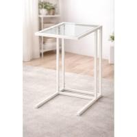 ราคา [ข​องแท้จาก​ IKEA]​ VITTSJÖ วิทท์เชอโต๊ะวางแล็ปท็อป, ขาว/แก้ว, 35x65 ซม. (40177456046)