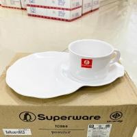 ราคา [1ชุด] ชุดอาหารว่างเมลามีน ถ้วยกาแฟพร้อมถาดรอง ชุดจัดเบรค ยี่ห้อ ซุปเปอร์แวร์ Superware Melamime Coffee Break Set x 1 (25813168727)