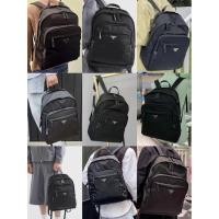 ราคา 100% ของแท้ PRDA Re Nylon สามเหลี่ยมโลหะโลโก้ผ้า / ไนลอน Saffiano วัสดุหนังกระเป๋าเป้สะพายหลังกระเป๋าสะพายคู่ (40776803925)