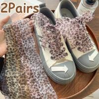 ราคา 2 คู่ กว้างริบบิ้นรองเท้า-สําหรับรองเท้าผ้าใบรองเท้าส้นแบน-แฟชั่นฮิปฮอปสตรีทแวร์-120ซม เสือดาวพิมพ์เชือกผูกรองเท้า-นุ่มทนยืดหยุ (27576063118)