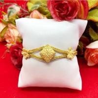 ราคา สร้อยข้อมืองานดิบทองเหลืองลายสี่เสาคั่นสี่เหลี่ยมข้าวหลามตัดลายสุโขทัย ความยาว 7 นิ้ว งานดิบไม่ได้ชุบ ทองเหลืองโบราณ (28163602529)