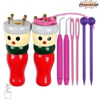 ราคา FRANCISCAL SPOOL ตุ๊กตาถักเครื่องมือ,ไม้โฮมเมดเชือก Tie SPOOL ถักตุ๊กตาชุด,ใช้งานง่ายฝรั่งเศสถักเครื่องมือ 2 ชิ้นชุดสําหรับผู้เริ่มต้น (56356066275)
