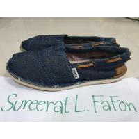 ราคา รองเท้า TOMs สลิปออน ผ้ายีนส์สีน้ำเงิน แต่งหนังสีน้ำตาล size 36.5 /23 cm (19385552183)