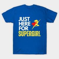 ราคา เสื้อยืด Vintage Just Here for Supergirl (Distressed) T-Shirt แท้ Cotton 100% คอกลม น่ารัก หนาๆ (25046599879)