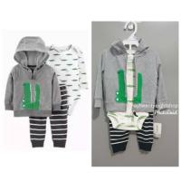 ราคา Carters Set Baby Boy 3in1 / Suit Carters Jogger Jacket Jumper Long Sleeve Baby Boy 3pc (27430003858)