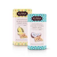 ราคา Kunna durian extra crispy roll/ coconut crispy roll 70g. เวเฟอร์โรล ขนม สอดไส้ครีมทุเรียน /ครีมมะพร้าว ขนม ของฝาก (23762126816)