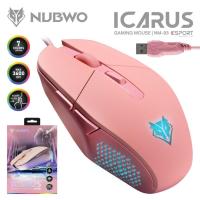 ราคา เมาส์เกมมิ่ง Gaming Mouse แบบคลิกเสียงเงียบของแท้ *Nubwo NM93 สีชมพู (19021819272)