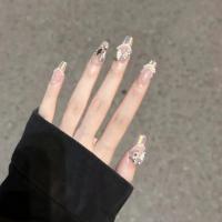 ราคา เจ้าหญิงกระจกวิเศษ เล็บปลอมที่ทำด้วยมือ สีขาวออโรร่า โซ่มุก สไตล์ฝรั่งเศสอ่อนโยน ทำด้วยมือล้วนๆ (26965480804)