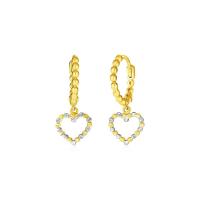 ราคา Nathalias NY ต่างหูห่วงทองคำสองกษัตริย์ 14k ลายลูกปัดพร้อมจี้หัวใจ Two Tone Gold Hoop Earrings (6211755336)