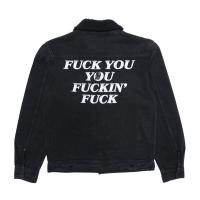 ราคา SLUM LTD - RIPNDIP Fucking Fuck Denim Sherpa Jacket Black Wash (8132414229)
