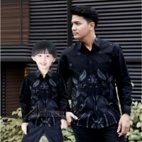 ราคา KEMEJA NEWEST Batik Damar เสื้อบาติกพ่อและเสื้อบาติกเด็กชาย เสื้อบาติกเด็กผ้าบาติกสีดํา (56853248762)