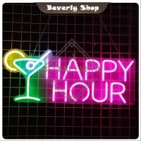 ราคา HAPPY HOUR ขนาด 60x 25cm ป้ายไฟนีออน หน้าร้าน ไฟตัวอักษร ตกแต่งหน้าร้าน สร้างความโดดเด่นให้ร้านคุณ (27129383992)
