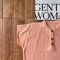 ราคา เสื้อผ้าฝ้าย เสื้อผ้าฝ้ายสีโอรส เสื้อผ้าฝ้ายคอจีน (43108657913)